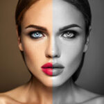 blog photo depicting comparison between hd vs non hd makeup.
